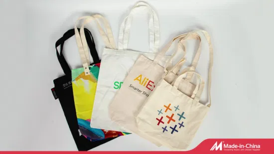 Kleine, leichte Baumwoll-Einkaufstasche als Werbeartikel, Einkaufstasche aus Segeltuch mit individuellem Logo, wiederverwendbare Geschenktasche, Damentasche