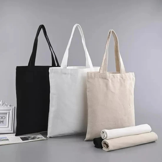 Innentasche mit Innentasche, Umhängetasche mit doppeltem Verwendungszweck, individuell bedruckte Baumwoll-Canvas-Einkaufstasche