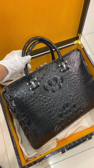 Luxuriöse Aktentasche aus echtem Krokodilleder für Herren, Clutch, Business-Tasche